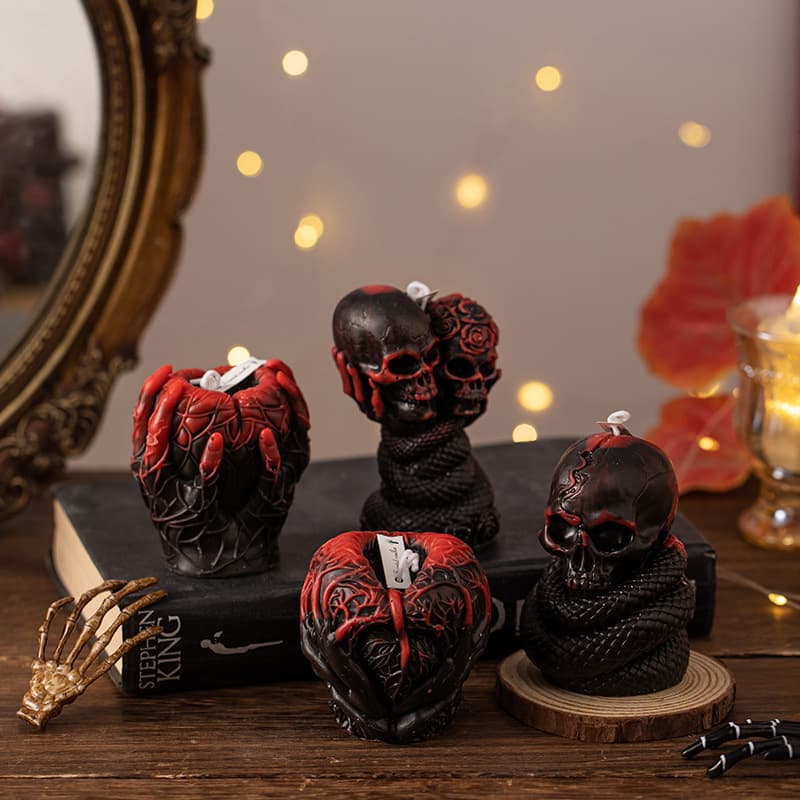 Halloween Skull Pillar Scented Candle Wholesale Handcrafted Skull Candle Decoration Cross-border Halloween