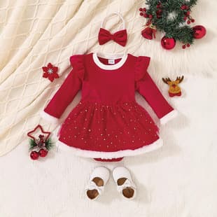Spring/Autumn Children's Cute Long-Sleeve Baby New Christmas Long-Sleeve Bodysuit Romper