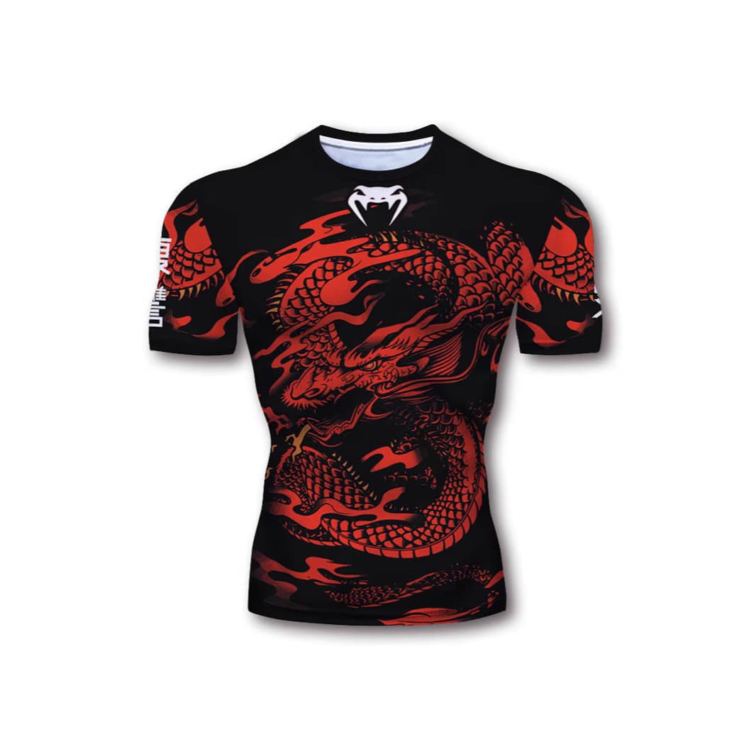 European and American Amazon boxing short-sleeved MMA fighting tops fighting Sanda suit sports running T-shirt Venom for men and women