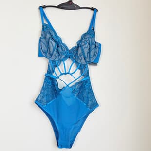 Australian Bras French Design Bodysuit, Sexy Lace Hollow Out, No-Bra Needed, Push-Up, See-Through, Camisole Lingerie