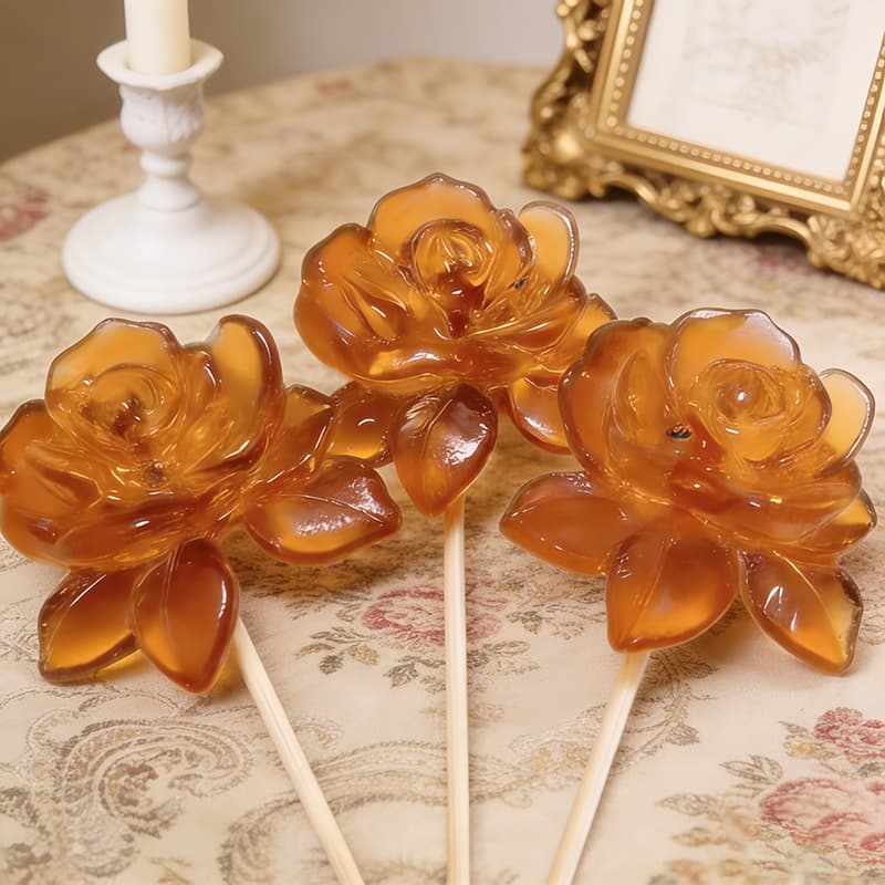 Rose Flower Sugar Painting Lollipop Mold Sugar Painting Tools DIY Silicone Mold Sugar Painting Mold Template