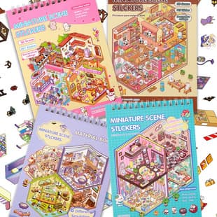 Amazon Hot Sale Spanish Version Creative Scene Sticker Collection Book for Kids Mini Sticker Book with Super Many Scenes