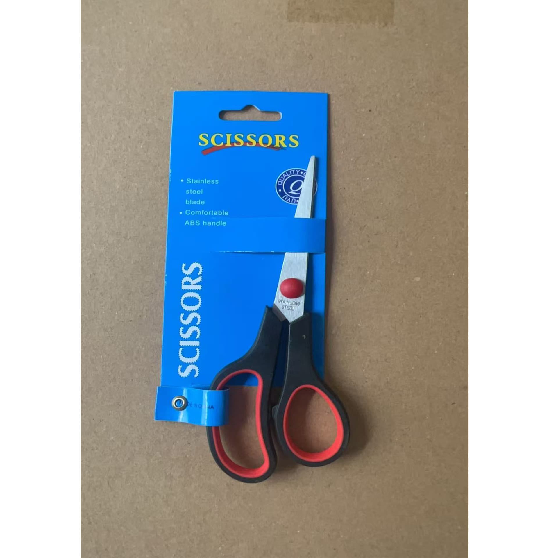 Two-Tone Rubber Plastic Stationery Scissors, Portable Office Home Student Stainless Steel Scissors