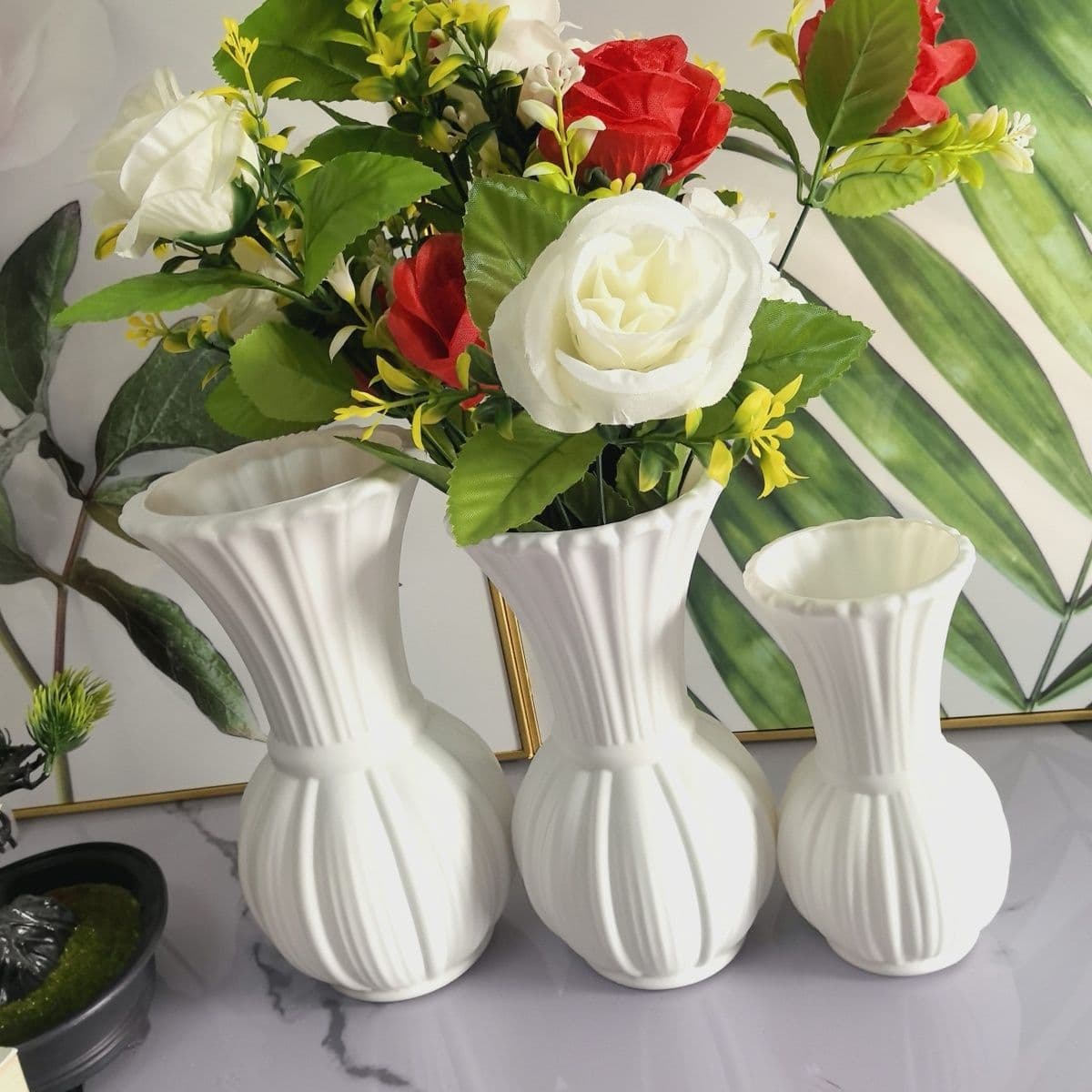 Wholesale imitation ceramic vase, new home decoration, European simple style soft furnishing craft, desktop ornament, new house decor