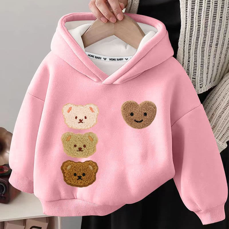 Boys' Hooded Sweatshirt Cute Cartoon Graphic Fleece Lined Jacket Top for Toddlers and Kids Warm Clothes