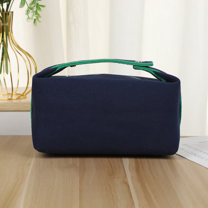 New H-Letter Canvas Handheld Cosmetic Bag Non-Embroidered Style Premium Travel Portable Toiletry Bag Cross-Border