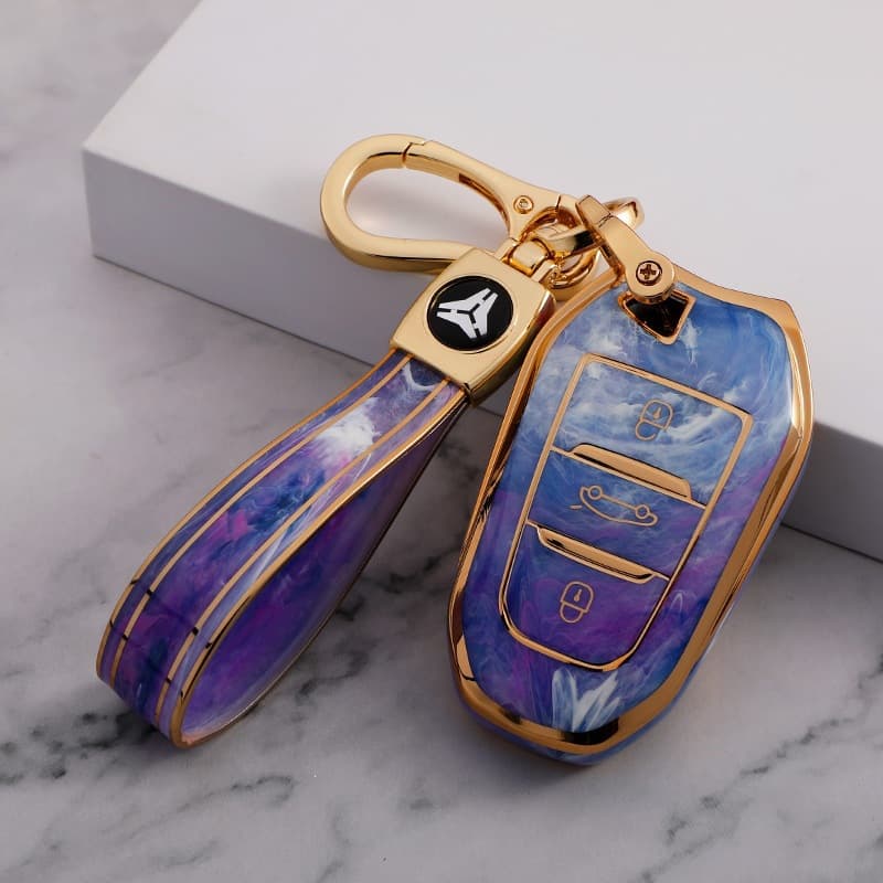 Suitable for Dongfeng Peugeot 408 key cover 308 logo car 4008 bag 3008 folding 301 shell 5008 buckle