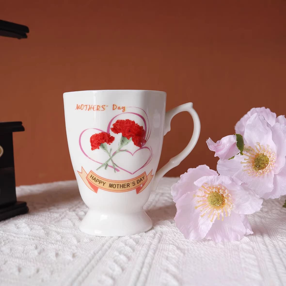 Ceramic Mug Coffee Cup Floral Pattern Mother's Day Theme Mug Wholesale