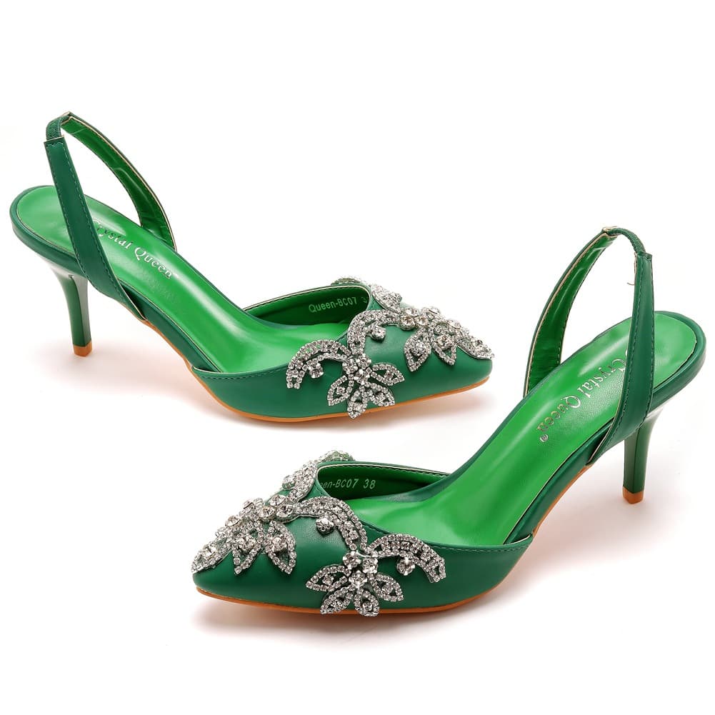 7cm Open Toe Pointed Toe White Wedding Sandals Stiletto Heel All Sizes Rhinestone Chain Wedding Shoes Bride Wedding Photo Shoes