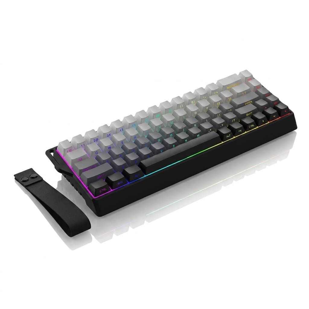 K68 Mechanical Keyboard RGB Backlit 68 Keys Side-Printed 2.4G Bluetooth Wireless Wired Gaming Office Keyboard