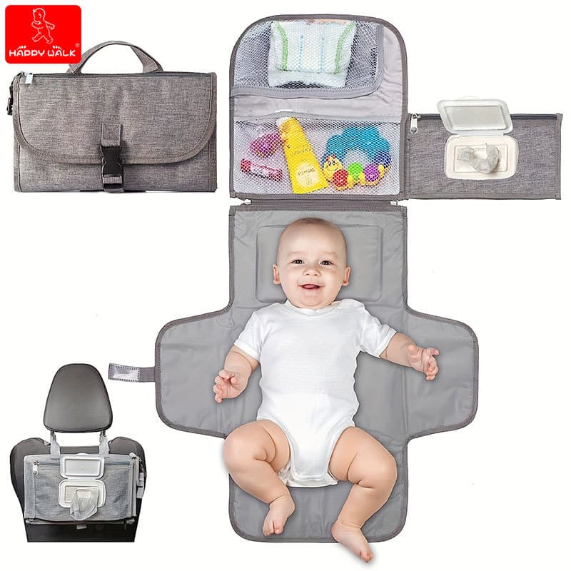 Waterproof Foldable Diaper Changing Mat for Babies, Urine-Proof Storage Bag, Hanging Style, Essential for New Parents, Baby Bedding