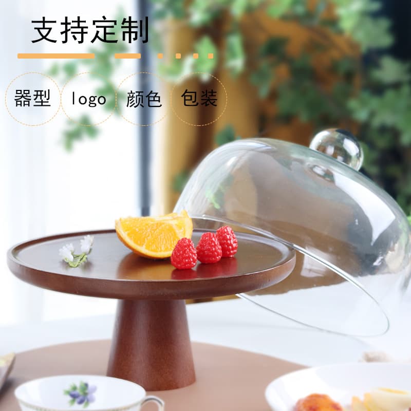 High Pedestal Solid Wood Cake Plate Tray Dessert Cupcake Display Stand Living Room Coffee Table Fruit Plate