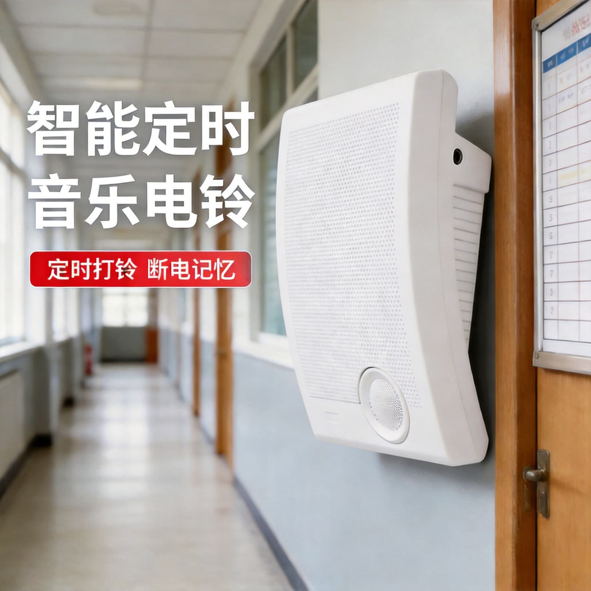 Music Bell for Factory Work Start/End, School Bell 220V Automatic Bell Timer, Training Alarm Clock