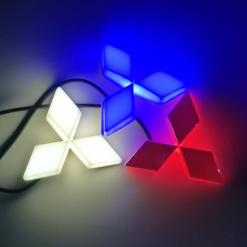 Compatible with Mitsubishi Emblem Light Galant Lancer 4D Cold Light LED Car Grille Light Emblem LED Light Emblem