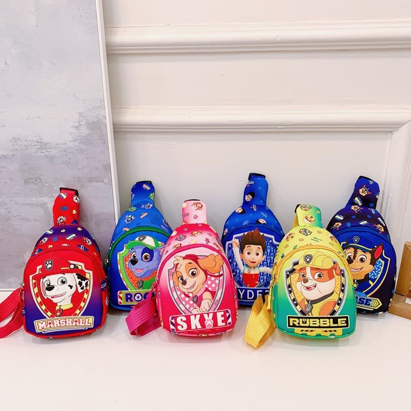 New Cross-border Paw Patrol Kids Bag Cartoon Casual Boys Chest Bag Cute Girls Single Shoulder Crossbody Backpack Wholesale
