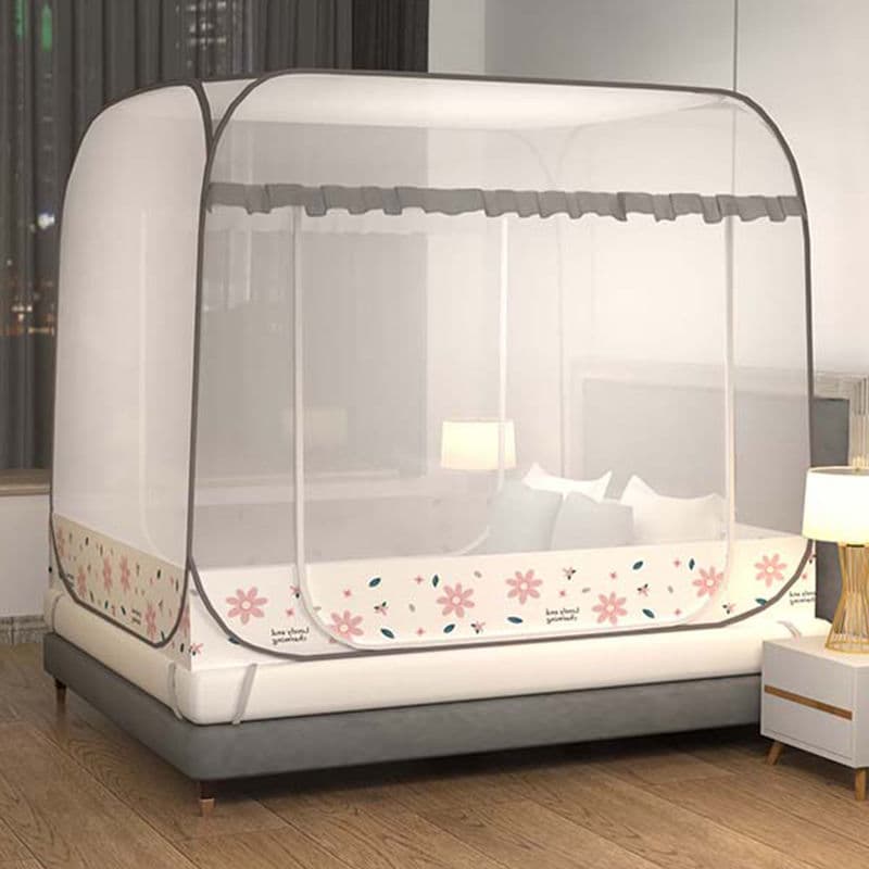 Mongolian yurt mosquito net, dormitory single 1.5-meter bed, no installation required, full bottom, anti-fall tent, folding student 0.9-meter single door.
