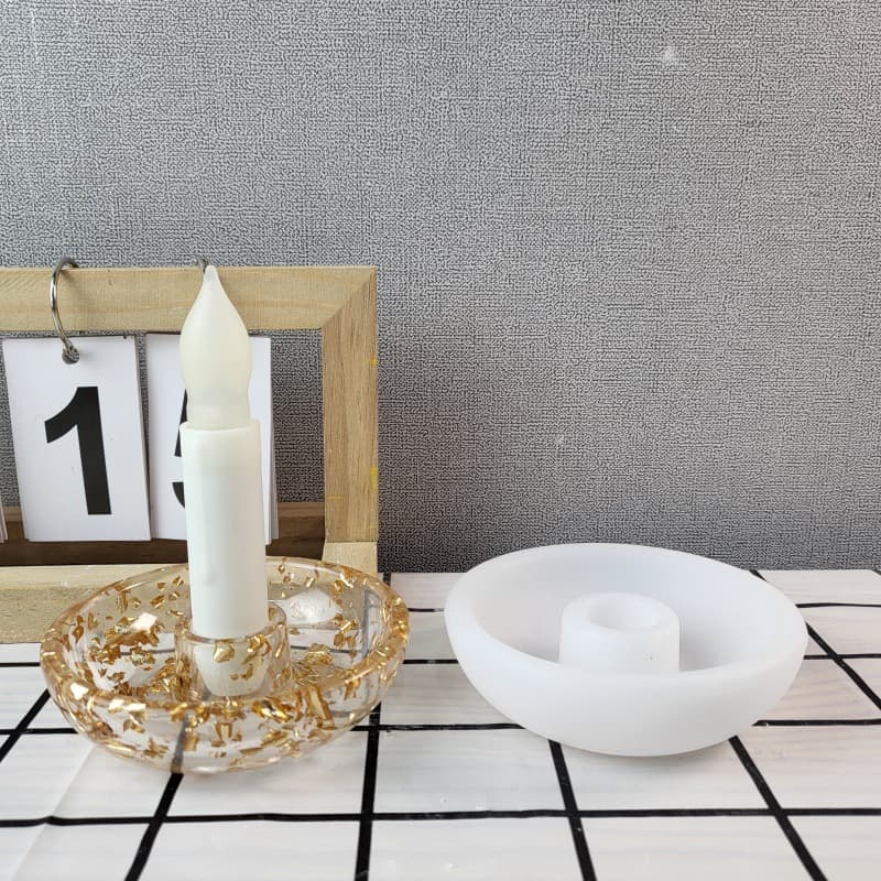 S0463 Bowl Candle Holder Desktop Decoration Cement Plaster Mold DIY Silicone Mold