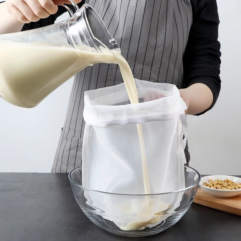 Ultra-Fine Soy Milk Strainer Dense Fruit Vegetable Juice Wine Residue Filter Bag Kitchen Press Bag for Fillings
