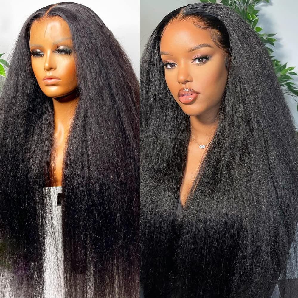 13x4 Kinky Straight Full Human Hair Wig African Export Style Human Hair Yak