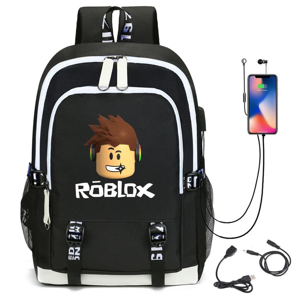 Cross-border roblox virtual world peripheral men's and women's backpacks USB backpacks computer bags student school bags children's bags