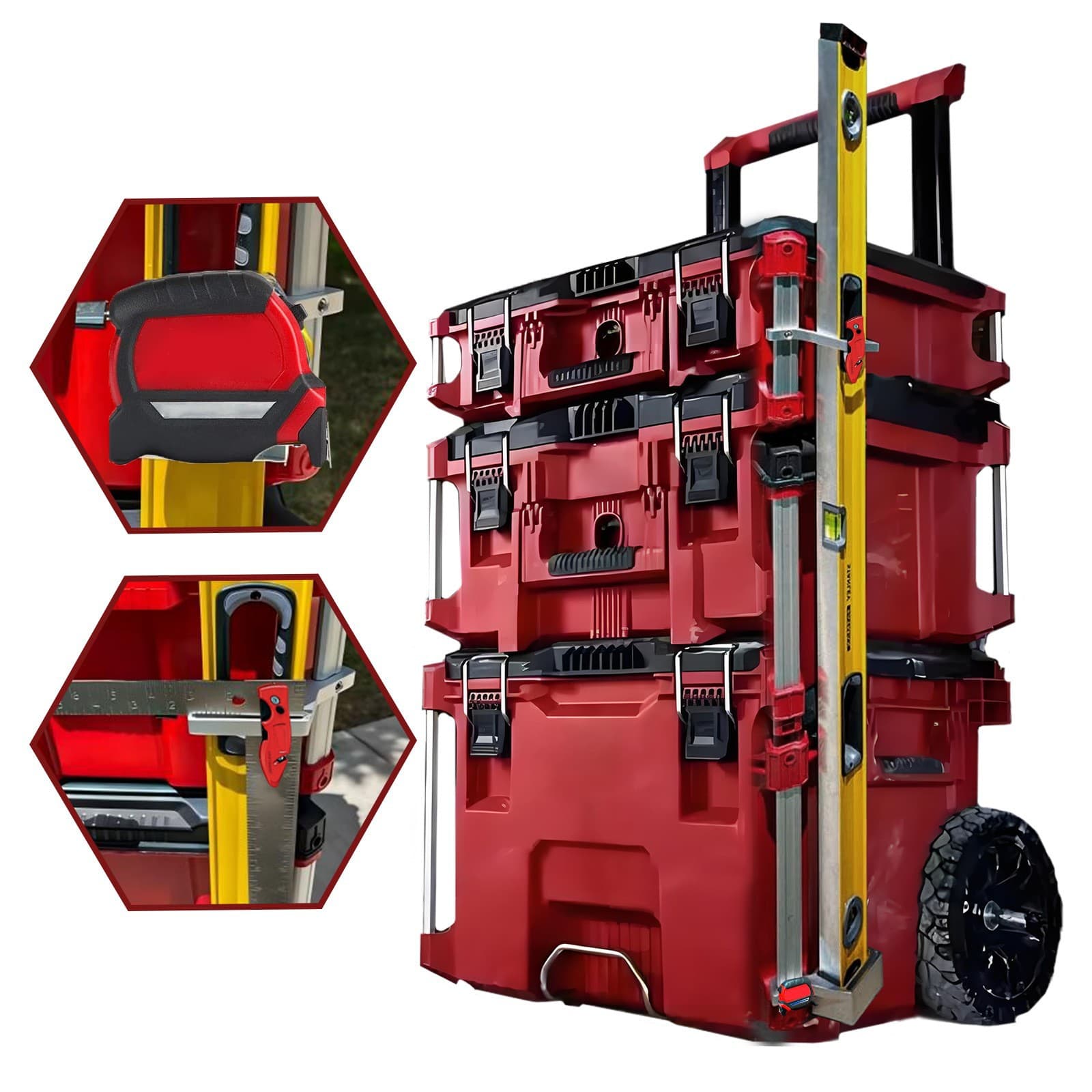 Compatible with Milwaukee Packout Aluminum Horizontal Mounting Bracket 6061 with Mounting Screws Toolbox Modification Part