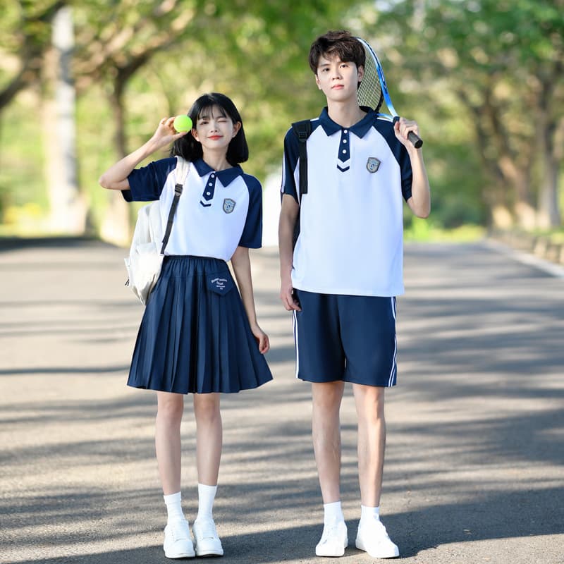 Class uniforms for junior high school students, sports games, short-sleeved British college style suits, high school and primary school students graduation photos, performance uniforms, school uniforms