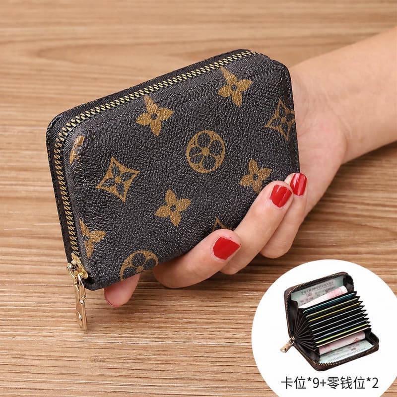 New Trend PU Multi-Slot Magnetic Card Holder Wallet Coin Purse ID Wallet Unisex 2026 Wallet Women Vintage Accordion Style