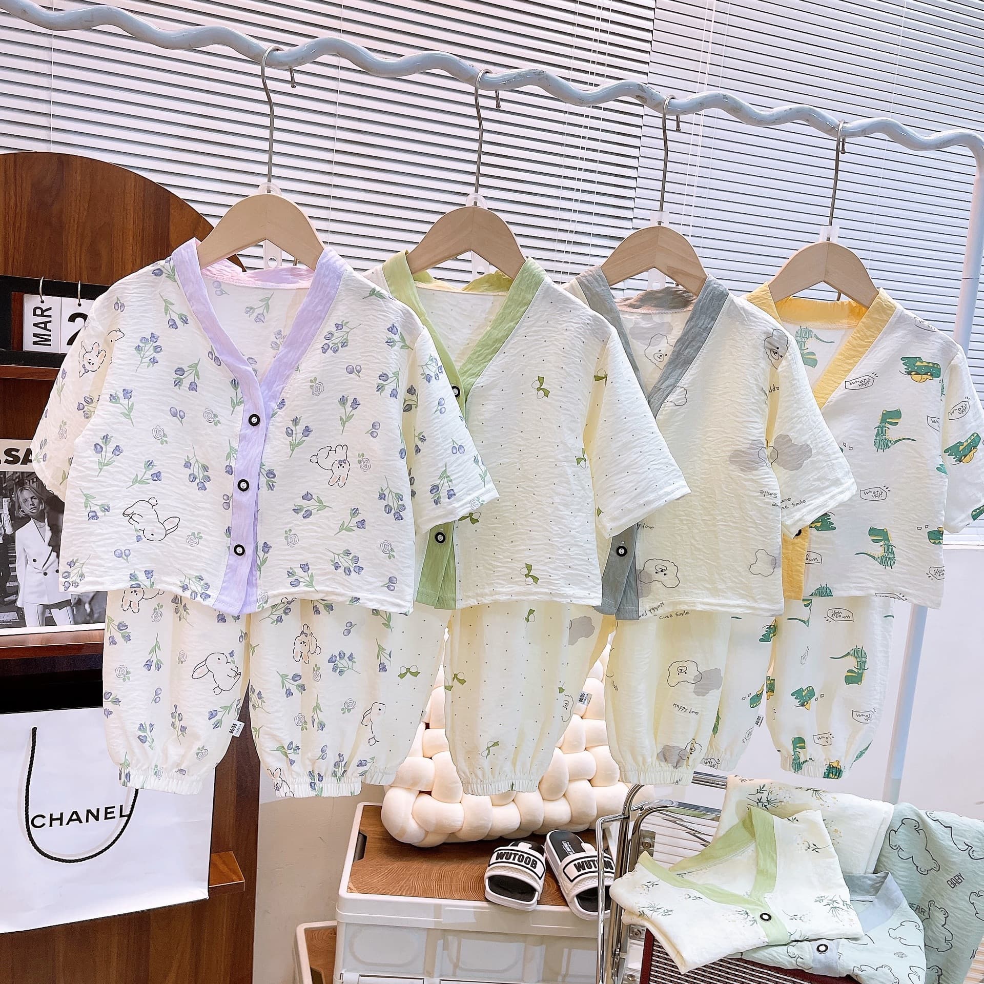 Kids Homewear Set Summer New Boys Pajamas Girls Air Conditioning Wear Baby Thin Short Sleeve Children Clothing