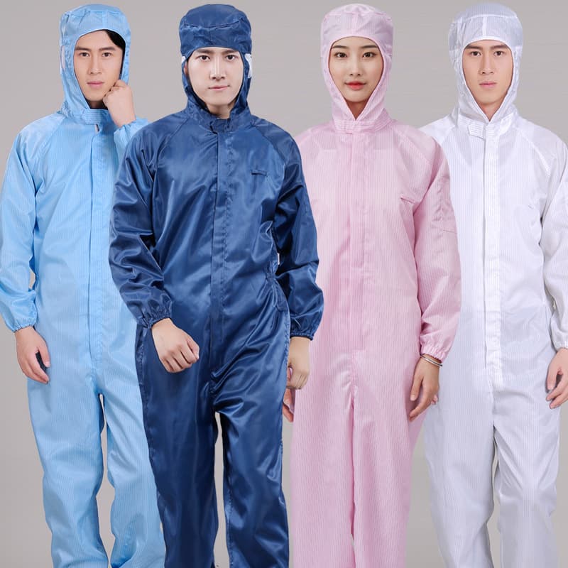 Anti-Static Coverall Protective Suit Dust-Free Workwear for Factory Workshop Paint Spraying Striped Food Industry Cleanroom Suit