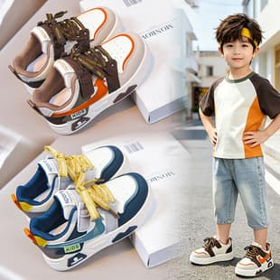 Children's Shoes Boys 2026 Spring Autumn New Arrival Kids Shoes Export Soft Sole White Sneakers Girls Sports Casual Shoes