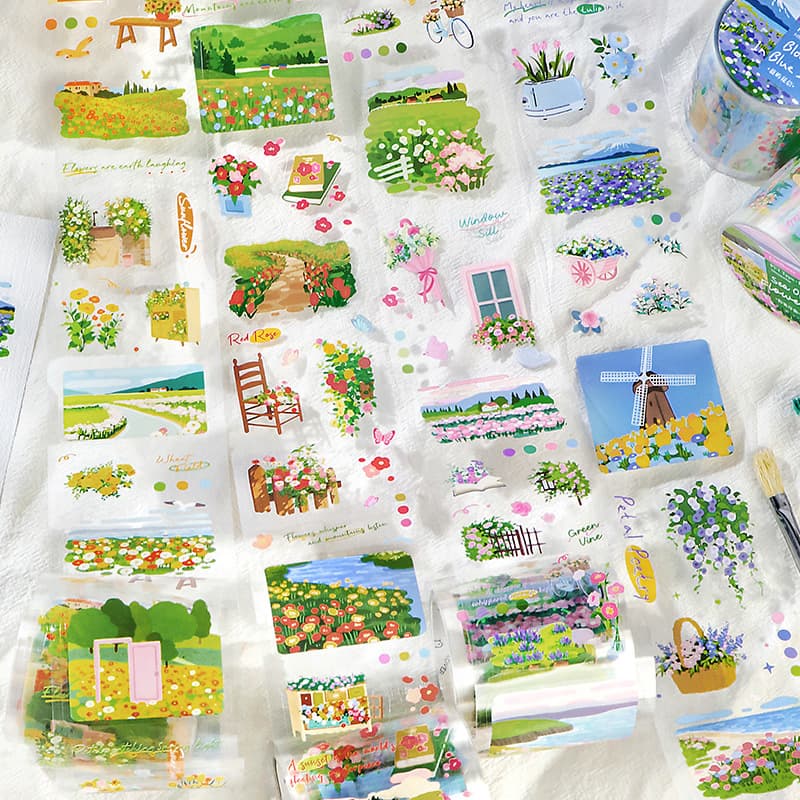 Letter Lover Die-Cut Pet Tape - Only Flowers Know Series - Artistic Floral Scenery DIY Journal Material Stickers