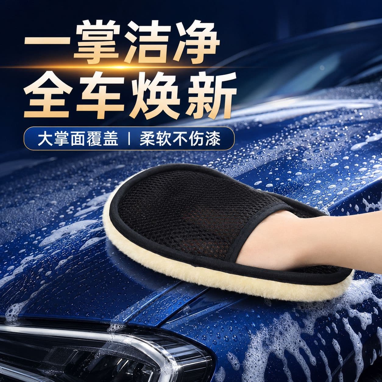 Car wash wool gloves, velvet thickening and velvet, wool velvet car cleaning gloves, car velvet beauty car wash supplies