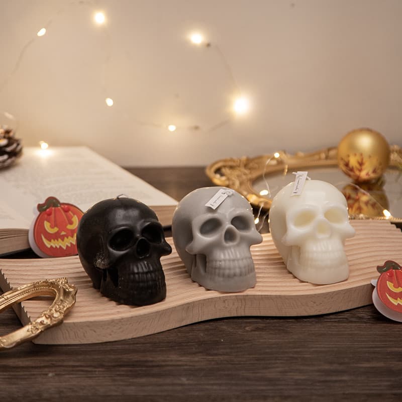 Halloween Skull-Shaped Aromatherapy Candle DIY Cross-Border Holiday Atmosphere Decorative Scented Candle Ornament Wholesale