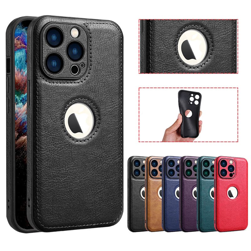 Compatible with iPhone 14 Pro Max Case Apple 16 Pro Leather Phone Case Solid Color Men Factory Direct