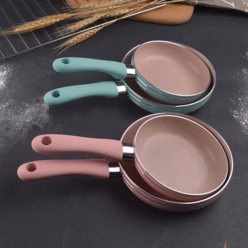 12cm, 14cm, 16cm Mini Maifan Stone Frying Pan (Pink, Green, Blue) - DIY Children's Kitchenware