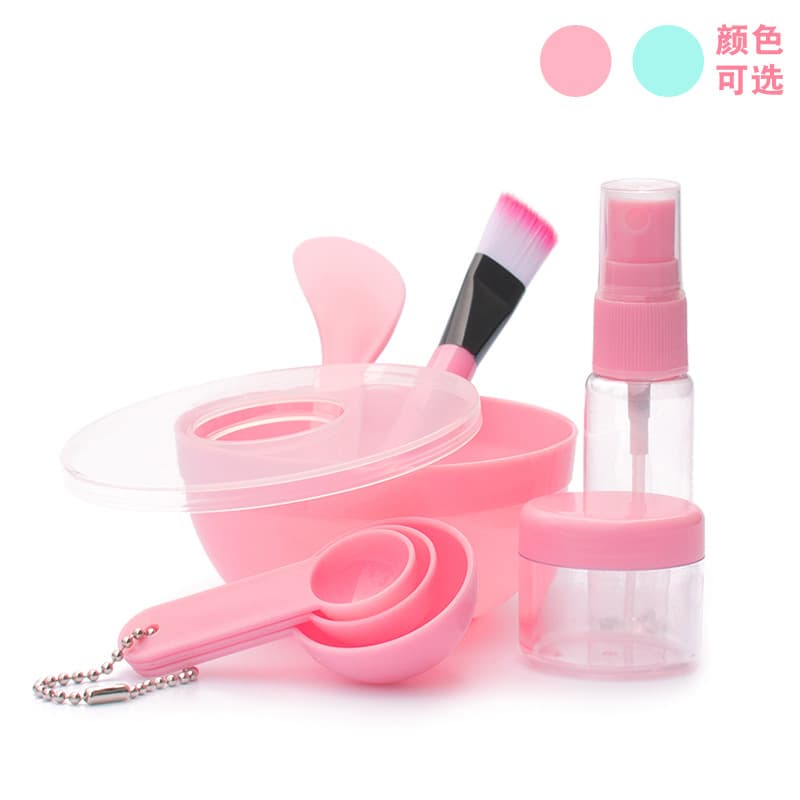 New packaging DIY facial mask tool set medium size 9-piece set facial mask bowl stick brush measuring spoon spray bottle bubble bottle face wash puff