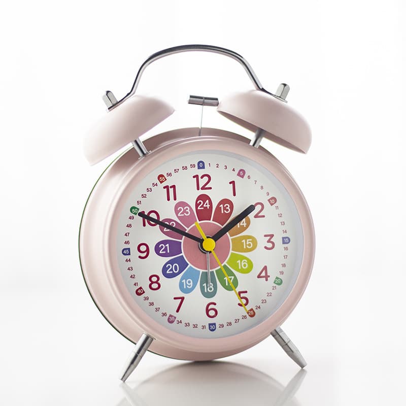 Children's Alarm Clock Student Early Education Electronic Alarm Clock Extra Loud Ringing Desktop Night Light Dual Bell Rainbow Alarm Clock