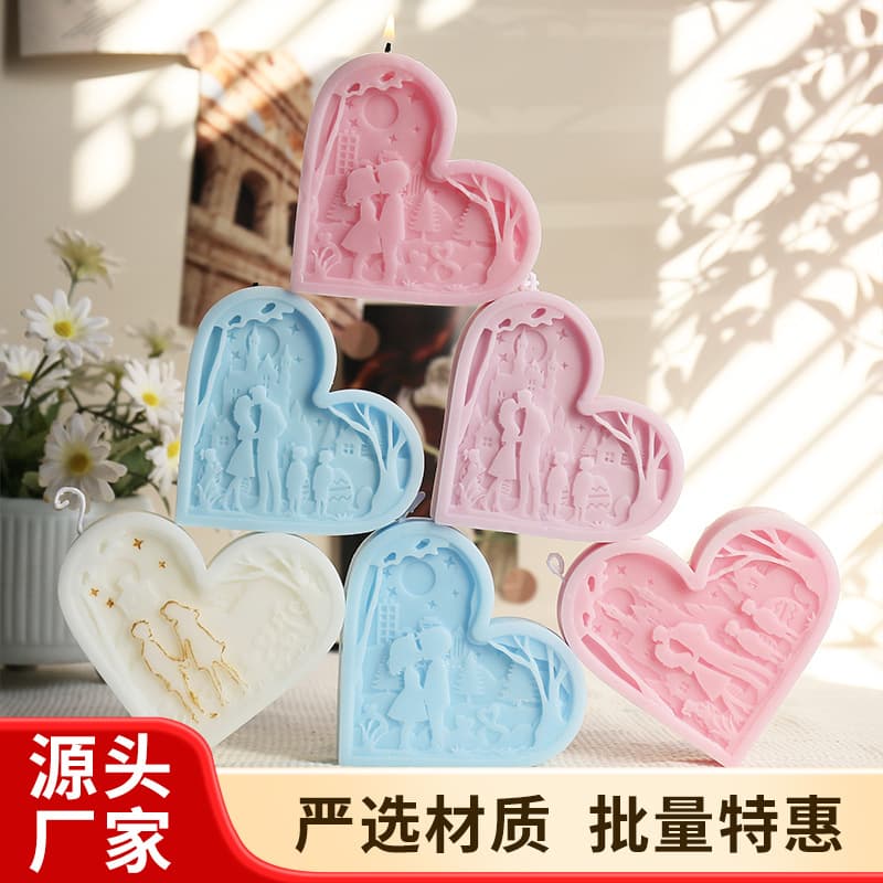Cross-border Hot-selling Valentine's Day Lovers Series Scented Candle Multi-color Romantic Tabletop Arrangement Proposal Gift Party Favor
