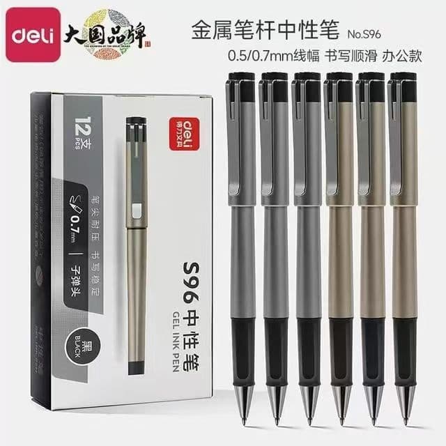 Deli Gel Pen Business Office Signature Pen Student Calligraphy Pen 0.5 Black Carbon Pen Water Pen Stationery Wholesale