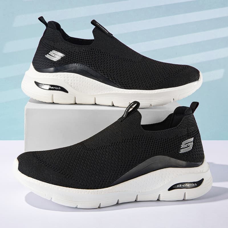 Classic Men's Shoes, Breathable Walking Shoes for Foreign Trade, Cross-Border Plus Size Lightweight Men's Shoes for Seniors, S Letter Men's Sneaker