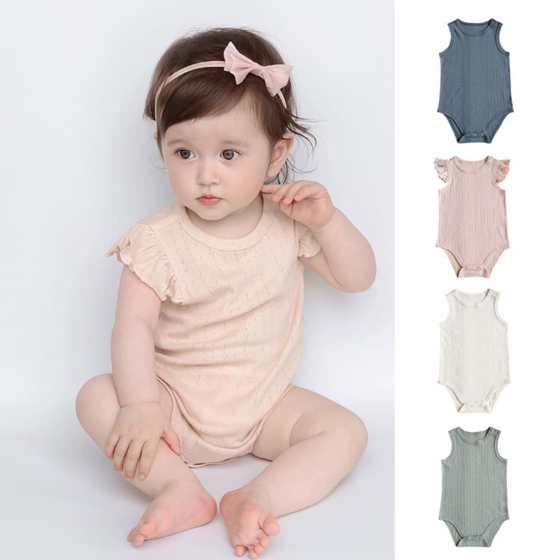 2025 summer infant and baby breathable sweat-absorbent and skin-friendly air-conditioned clothes moisture-wicking mesh bag-covered rompers Category A