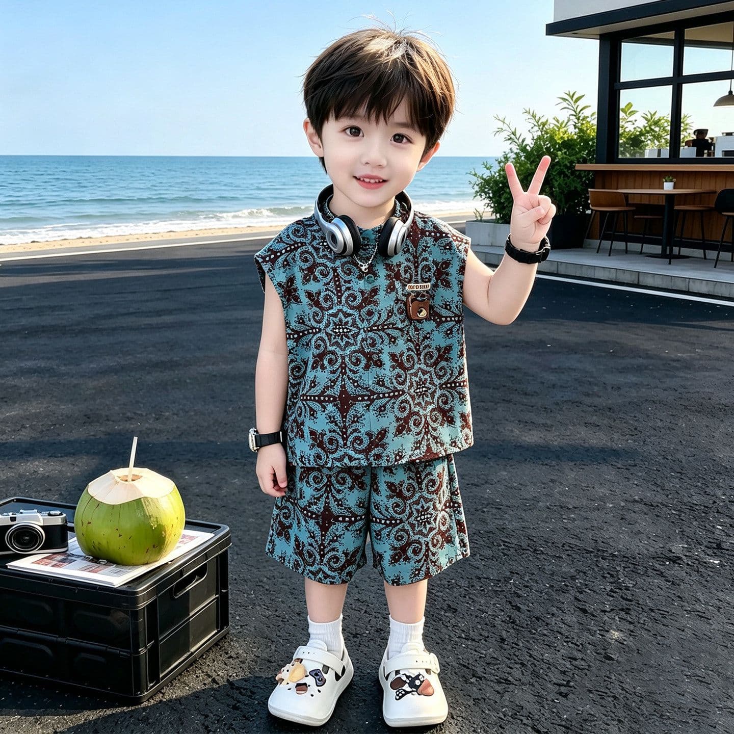 Boys Summer Set Kids Korean Style Sleeveless Shorts 2026 New Baby Casual Summer Clothes for Boys