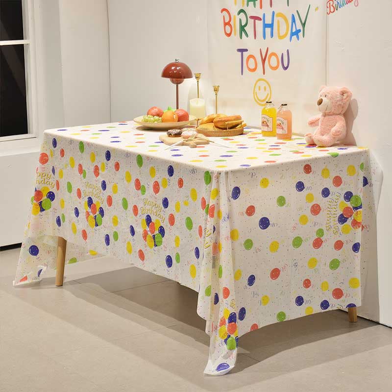 Amazon Balloon Party Tablecloth PEVA Disposable Party Tablecloth Baby Birthday Decoration Disposable Party Tablecloth