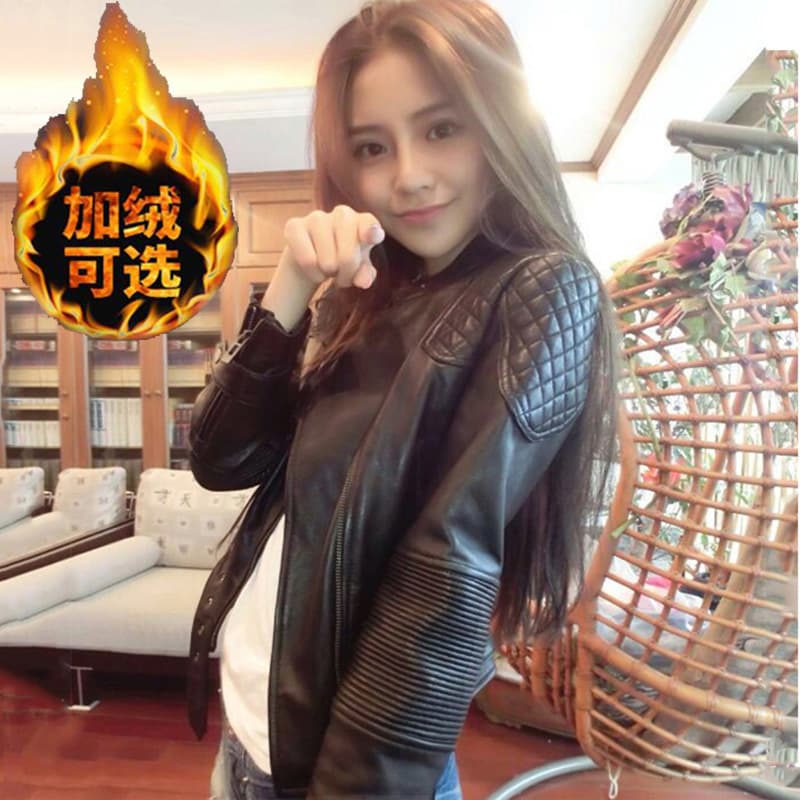 Long-Term In-Stock 2026 New Spring and Autumn Motorcycle Jacket Haining Leather Pu Coat Women's Leather Jacket New European Style