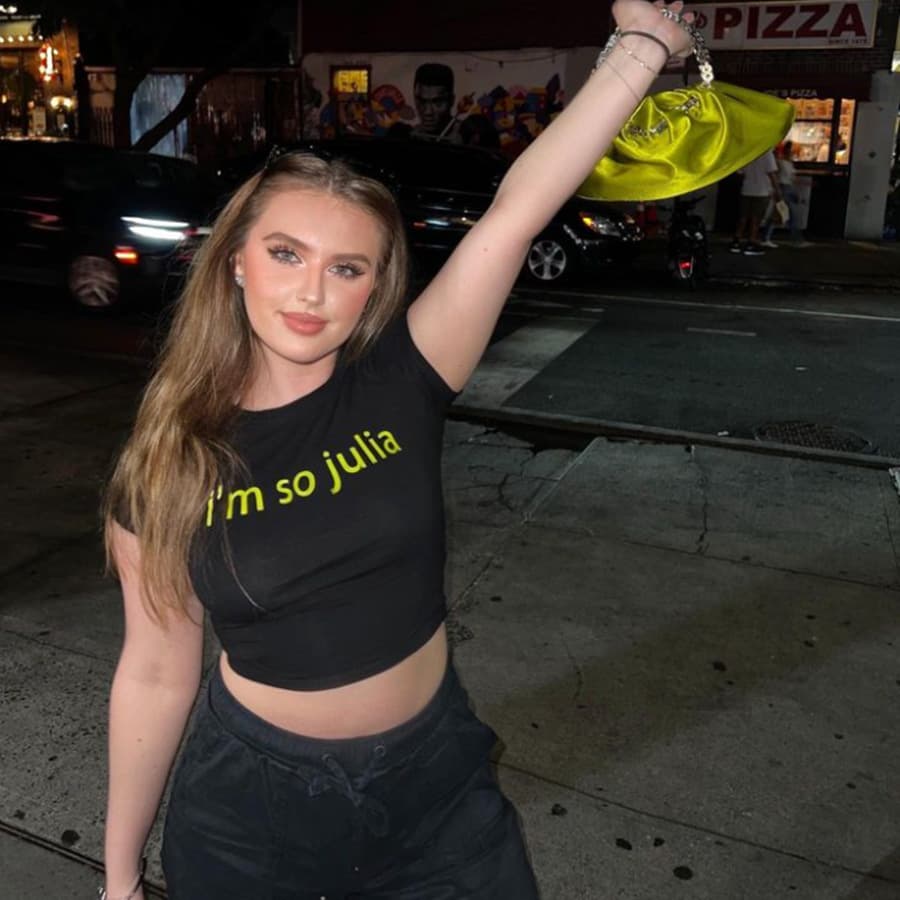 I'm So Julia Letter Printed European and American Street Short Round Neck Short Sleeve Top 2025 New Women's T-Shirt