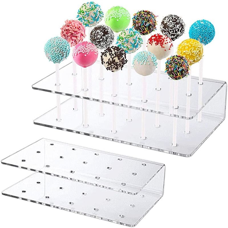 In Stock 15-Hole Clear Acrylic Lollipop Display Stand for Wedding Birthday Party Candy Holder