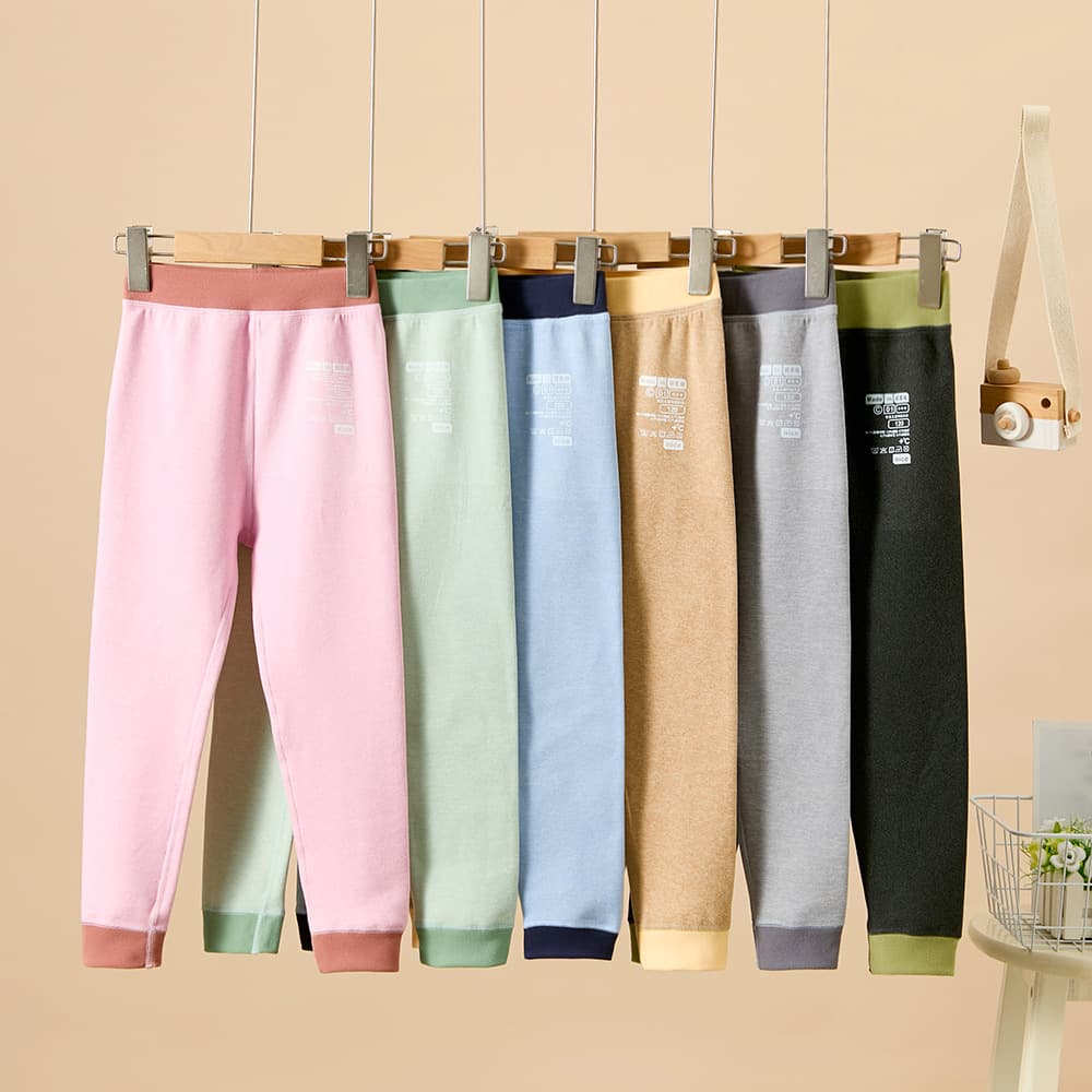Children's German Velvet Warm Pants, Boys' and Girls' Inner Wear School Uniform Essential, Fleece-Lined Thickened Double-Sided Plush Base Layer Long Johns