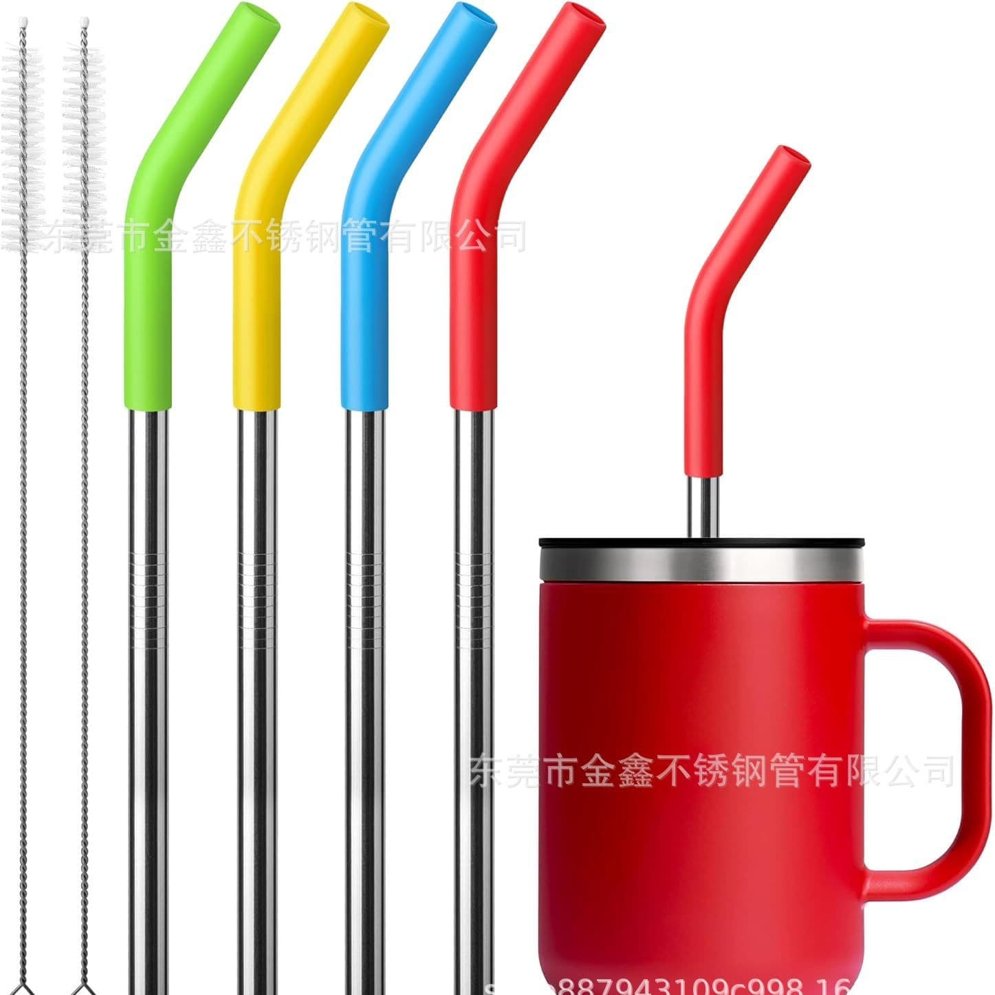 Wholesale 304 Stainless Steel Straws for Car Cup Tumbler Cup Straws 316 Food Grade Titanium Plated Colorful Metal Straws