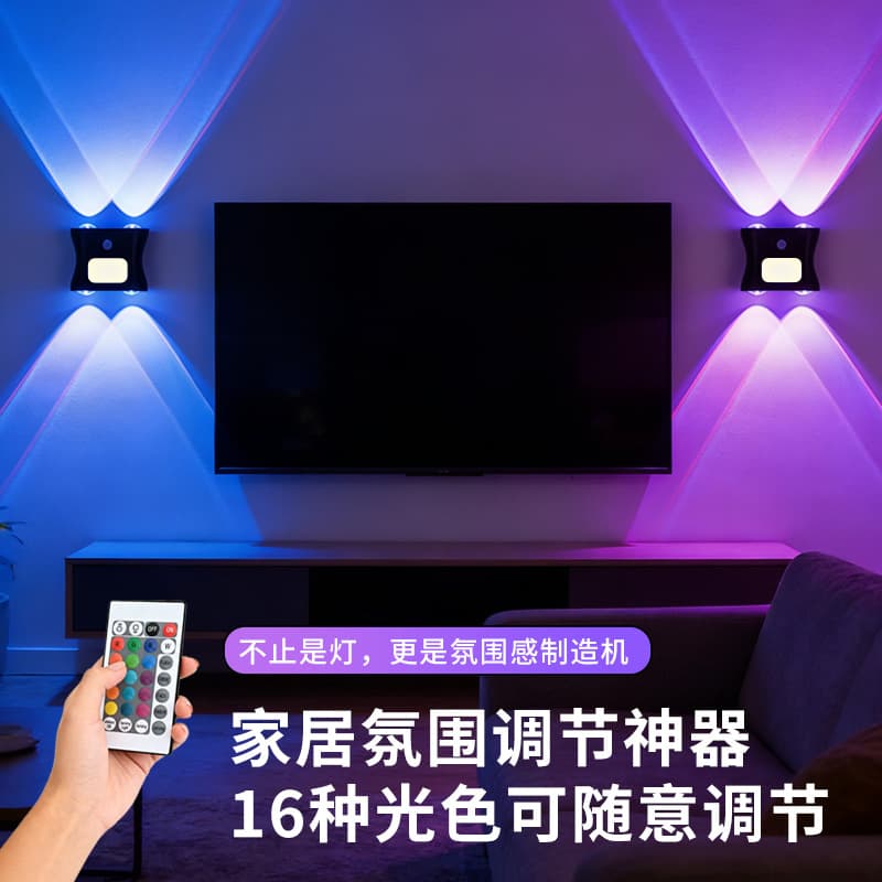 New Cross-Border Rechargeable No-Wiring Indoor Wall Light Spot Light Smart LED Motion Sensor Light RGB Cat Eye Wall Lamp