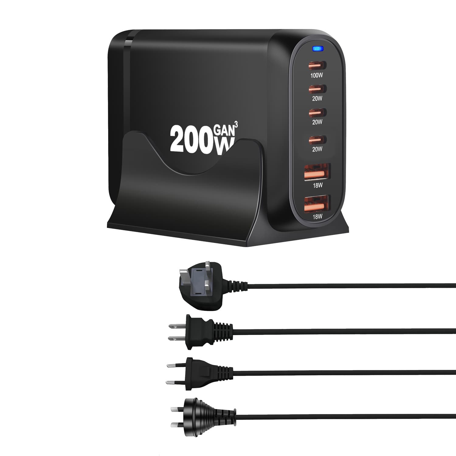 200w Gallium Nitride Pd Charger 120w Multi-function 3a3c Desktop Charge 160w Multi-port 4c2a Adapter